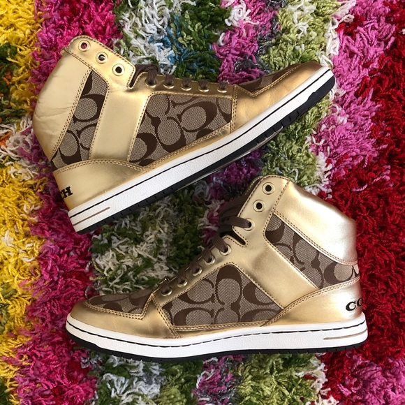 Coach Norra High-top sneakers, Gold 9 - Picture 4 of 13